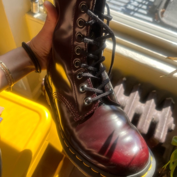 Doc Martens Oxblood Red Leather Boots - Picture 5 of 9